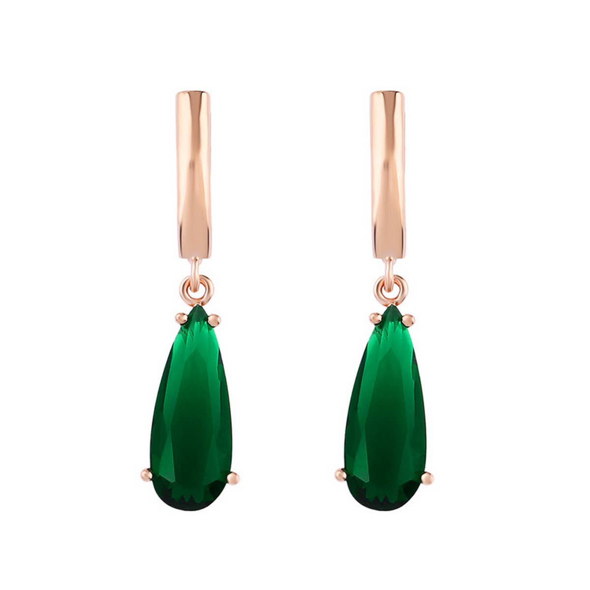 ZIRCON JEWELRY ROSE GOLD WATER DROP EARRINGS_CWAJE1017