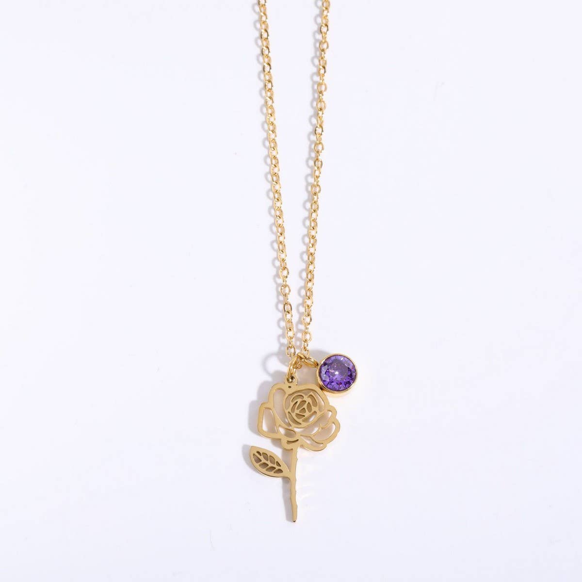 VINTAGE DECEMBER FLOWER ZIRCON PENDANT BRACELET
