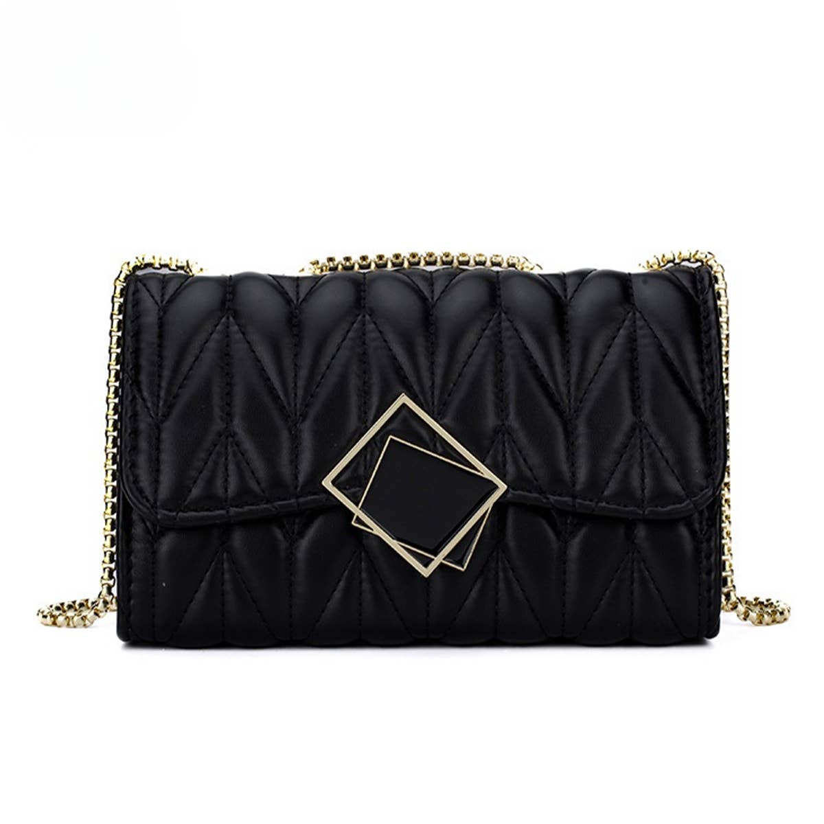 FASHION DIAMOND PATTERN EMBROIDERED SHOULDER BAG_CUAB0170
