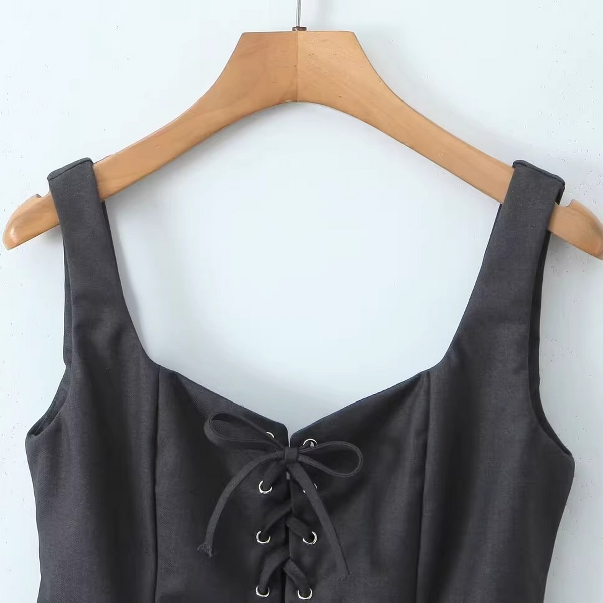 Stylish Tie Strap Vest ??Casual French Look_CWTHT0242