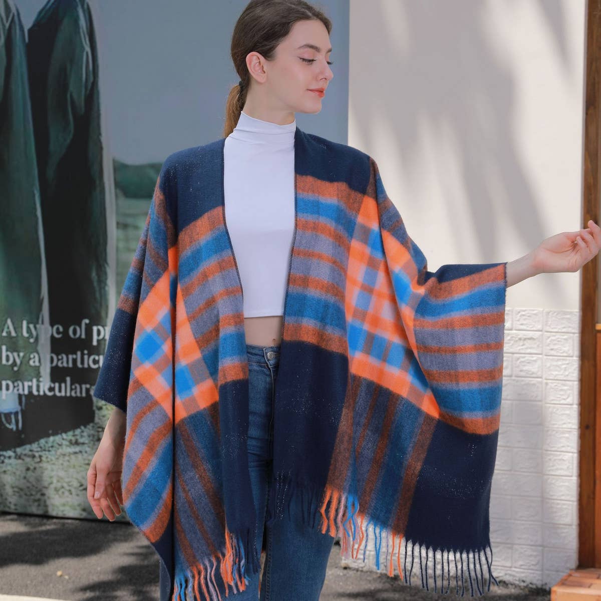 Reversible Plaid Faux Cashmere Scarf ? Winter Wrap
