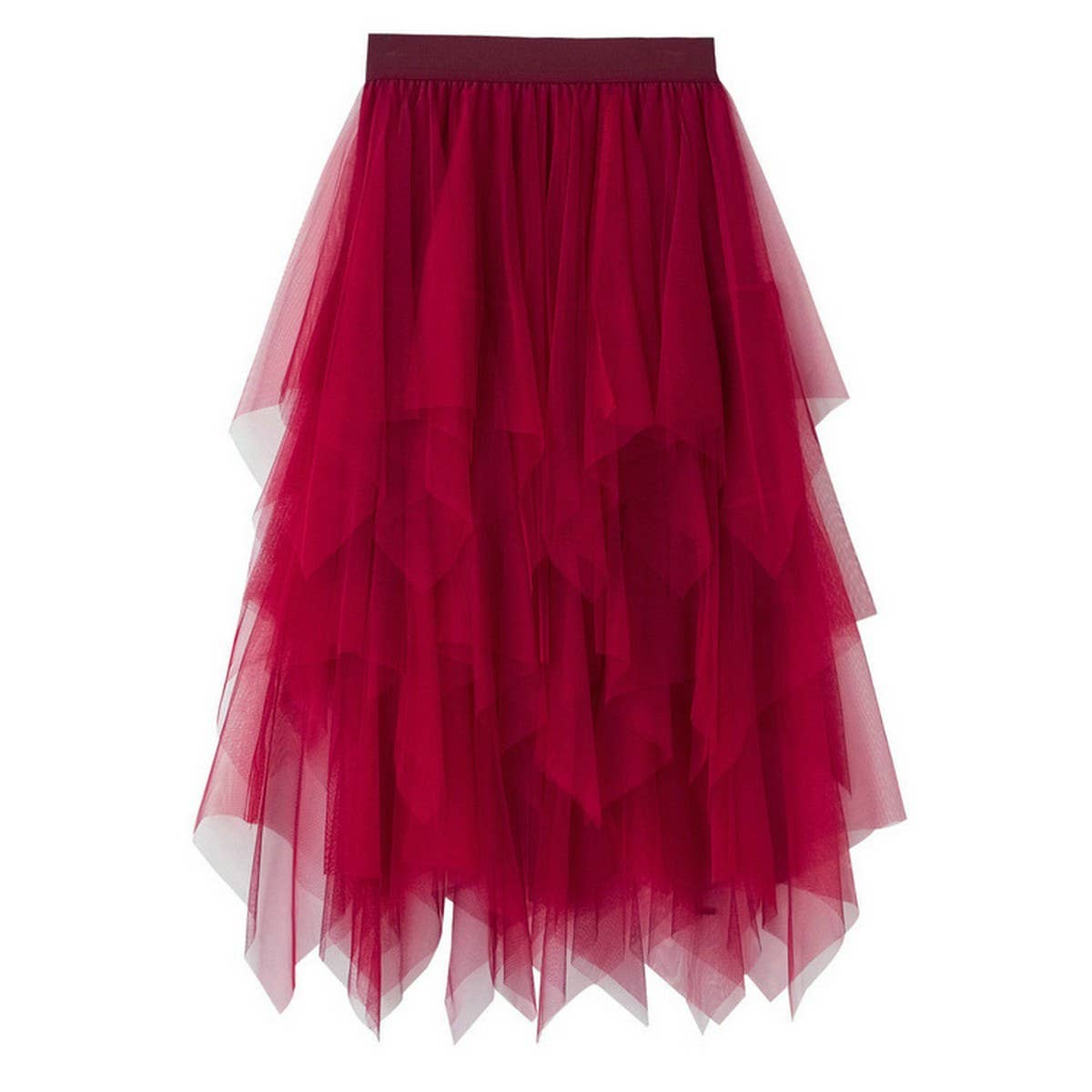 10 COLORS ELASTIC WAIST TIERED TULLE MESH SKIRT_CWBLS0396