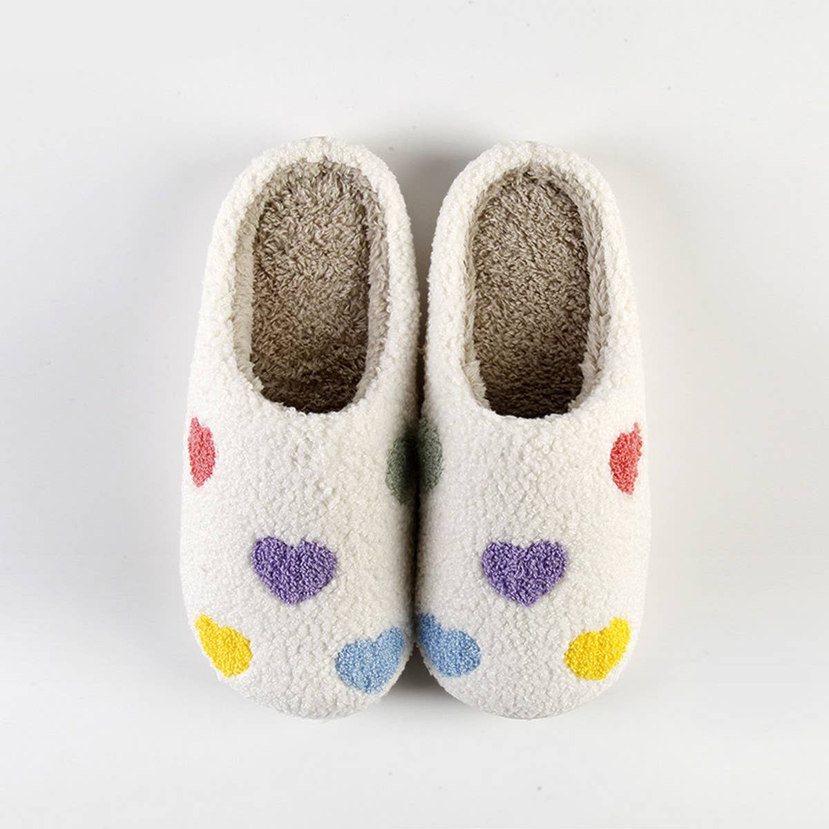 COLORFUL HEART-SHAPED WARM COTTON SLIPPERS