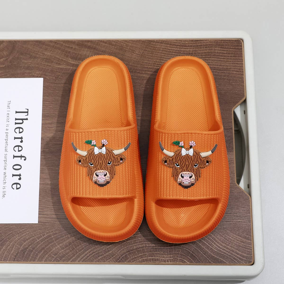 Highland Cow EVA Slides Women Summer Sandals_CWSHF00228