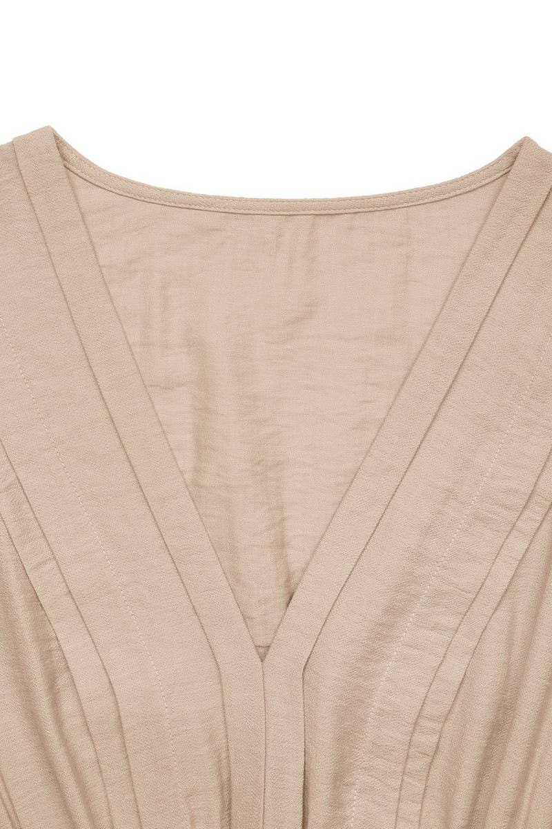 CWDMD4982_SOLID COLOR V-NECK SLEEVELESS DRESS