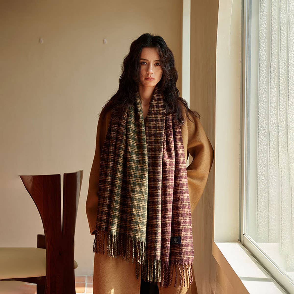 Vintage Plaid Scarf ? Soft Warm Winter Wrap