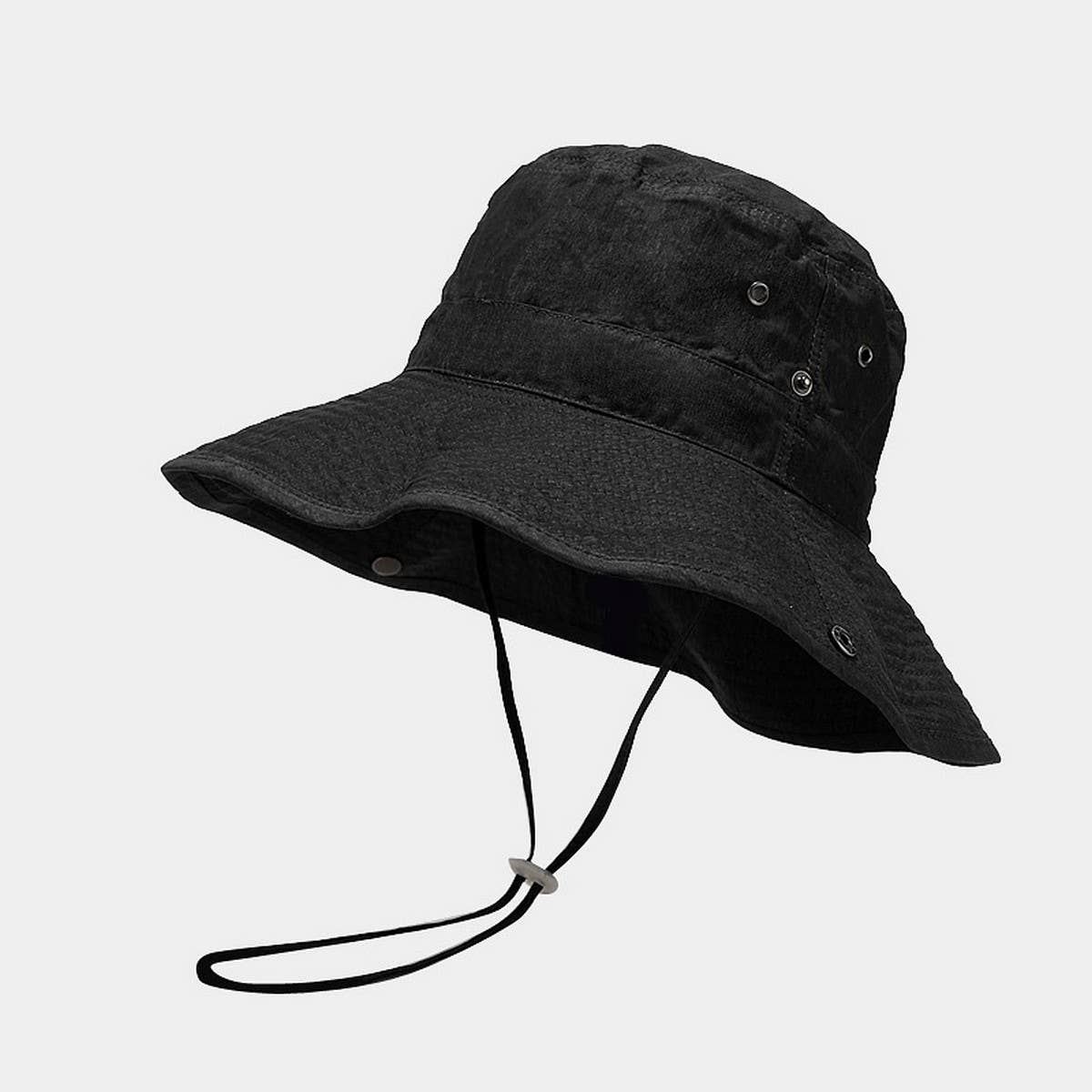 Vintage Wide Brim Sun Hat with Wind Strap_CWAH3873