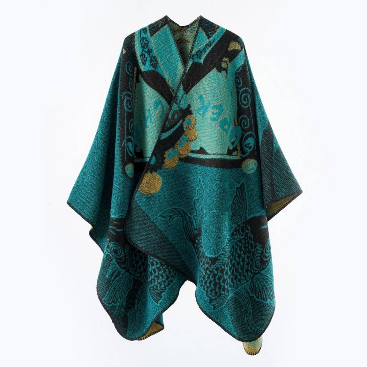 SMALL NEW FASHION FISH PATTERN WARM SHAWL_CWMM2100