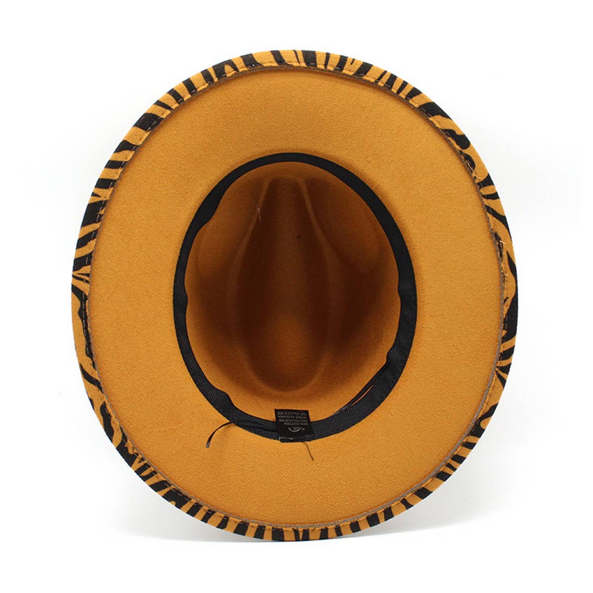 JAZZ HAT WOOLEN HAT COW PATTERN FLAT BRIM HAT_CWAH2540
