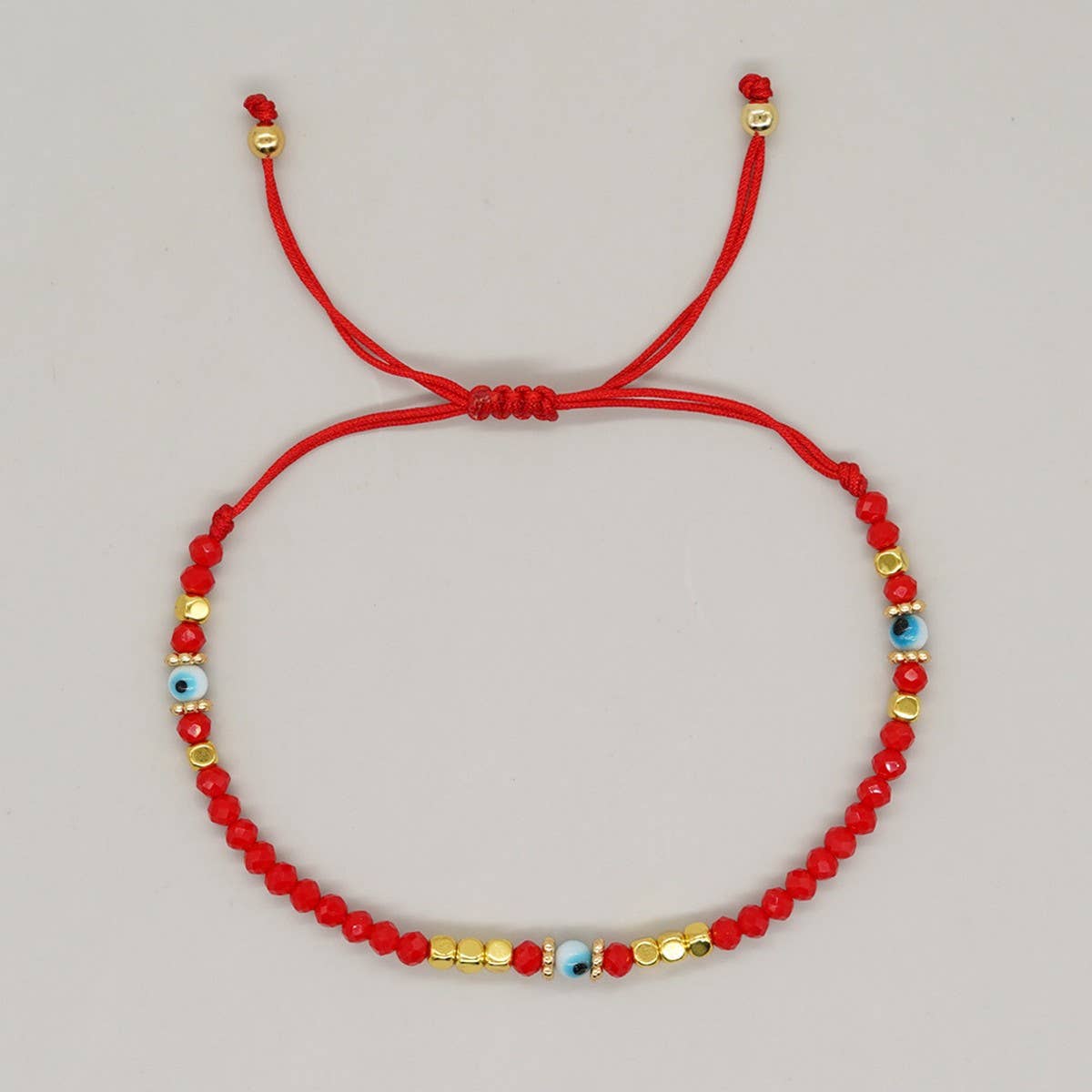 MULTI-COLOR GLASS FLAT DEVIL EYE BRACELET