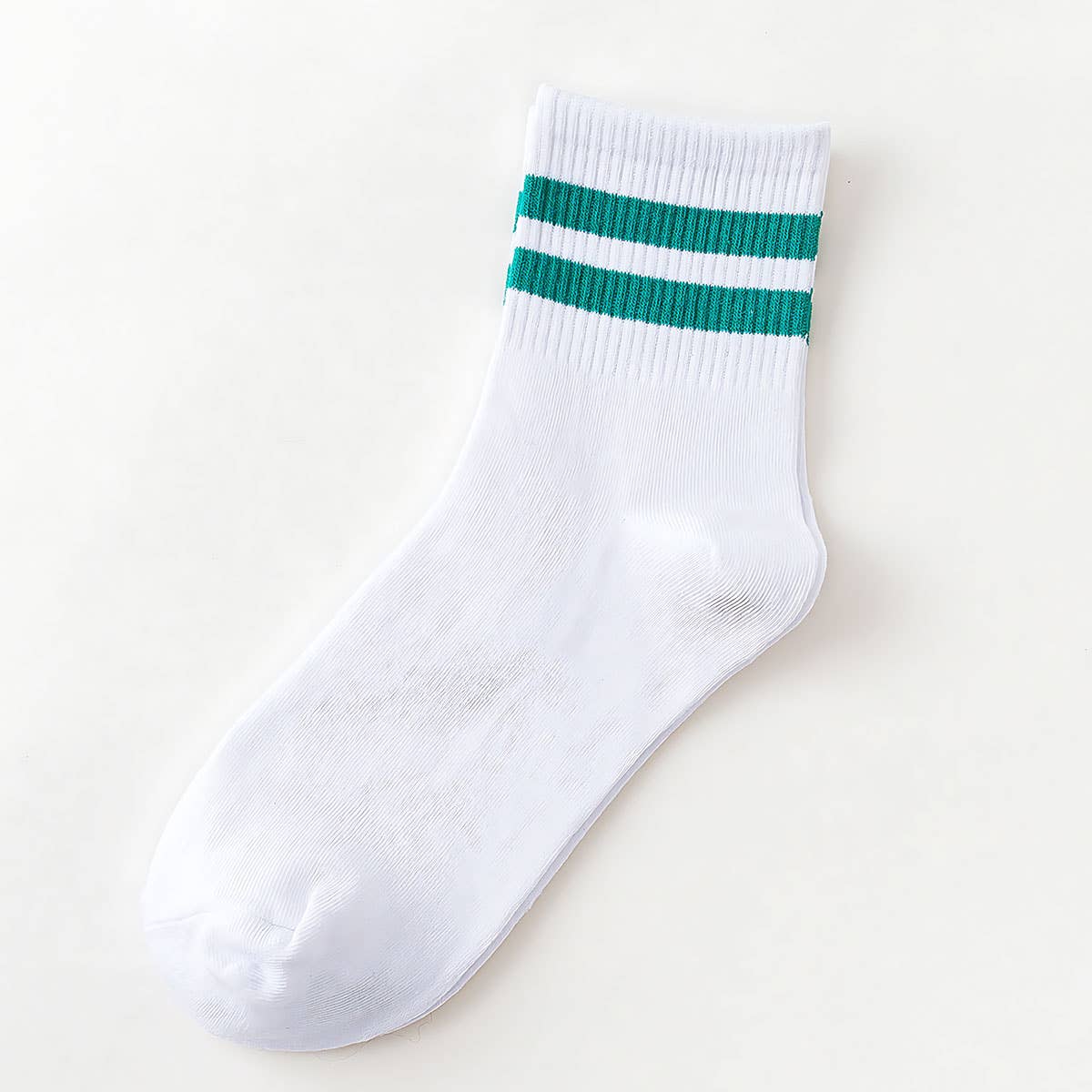 2-Stripe Cotton Mid Socks for Women, Wholesale_CWMS070