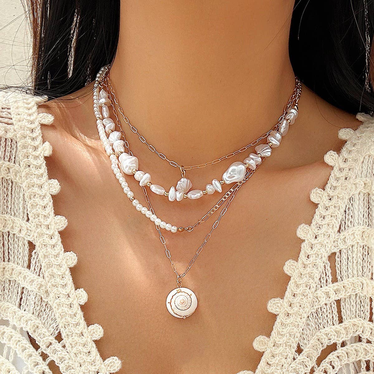 VINTAGE BOHEMIAN SUNFLOWER LAYERED NECKLACE