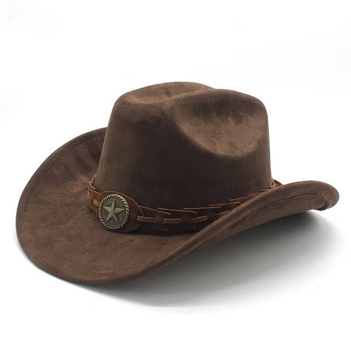 Faux Suede Felt Cowboy Hat Men's Classic Fedora_CWAH2510