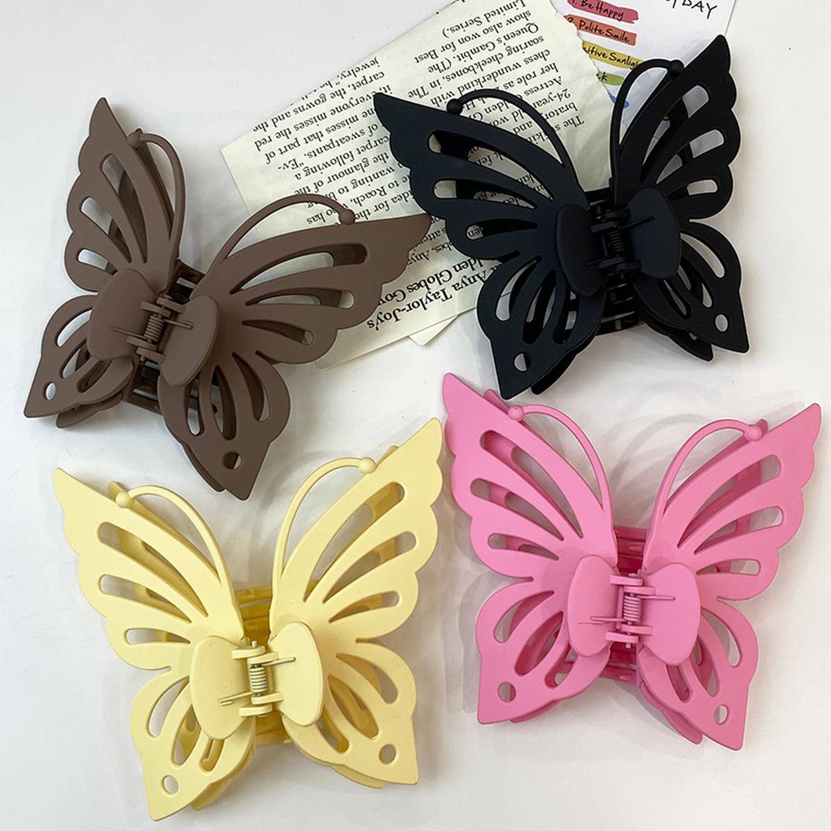 Frosted Acrylic Butterfly Claw Clip for Women