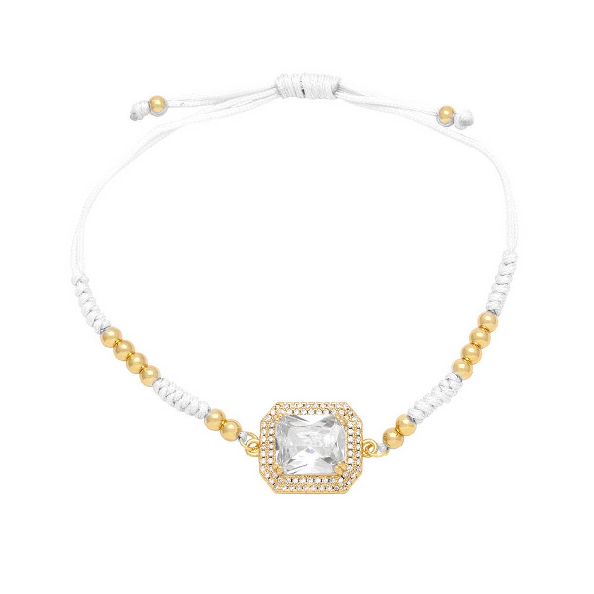 BOHEMIAN COLORED ZIRCON GEOMETRIC SQUARE BRACELET_CWAJE1041
