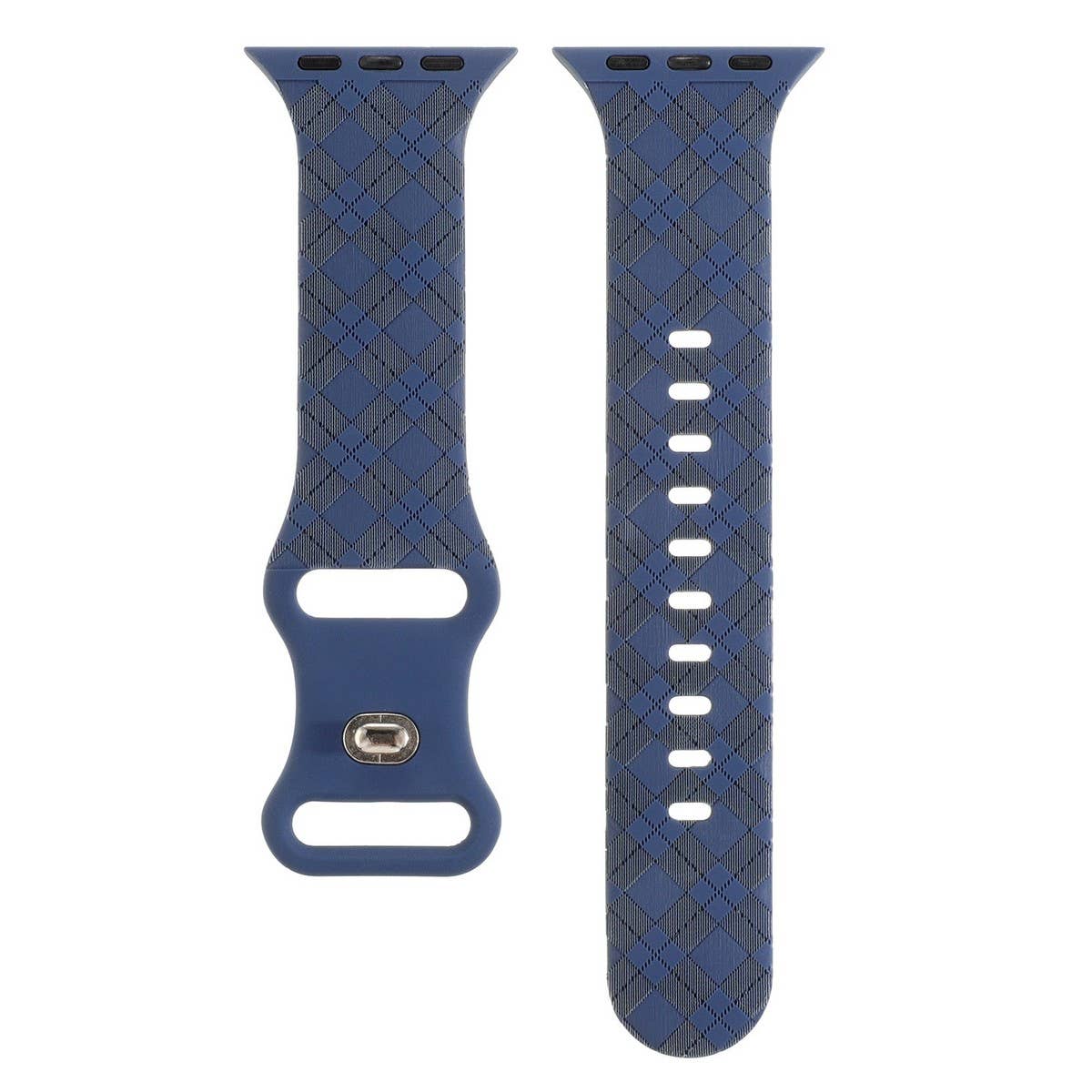 APPLE WATCH9-1 ENGRAVED CHECKERED SILICONE STRAP_CWWW0052
