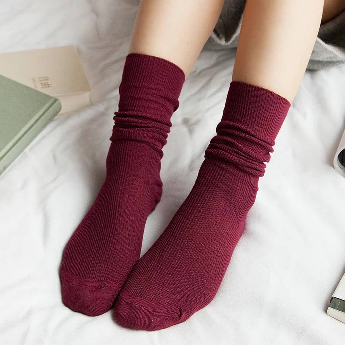 AUTUMN AND WINTER SOLID COLOR RETRO STOCKINGS_CWMS0982
