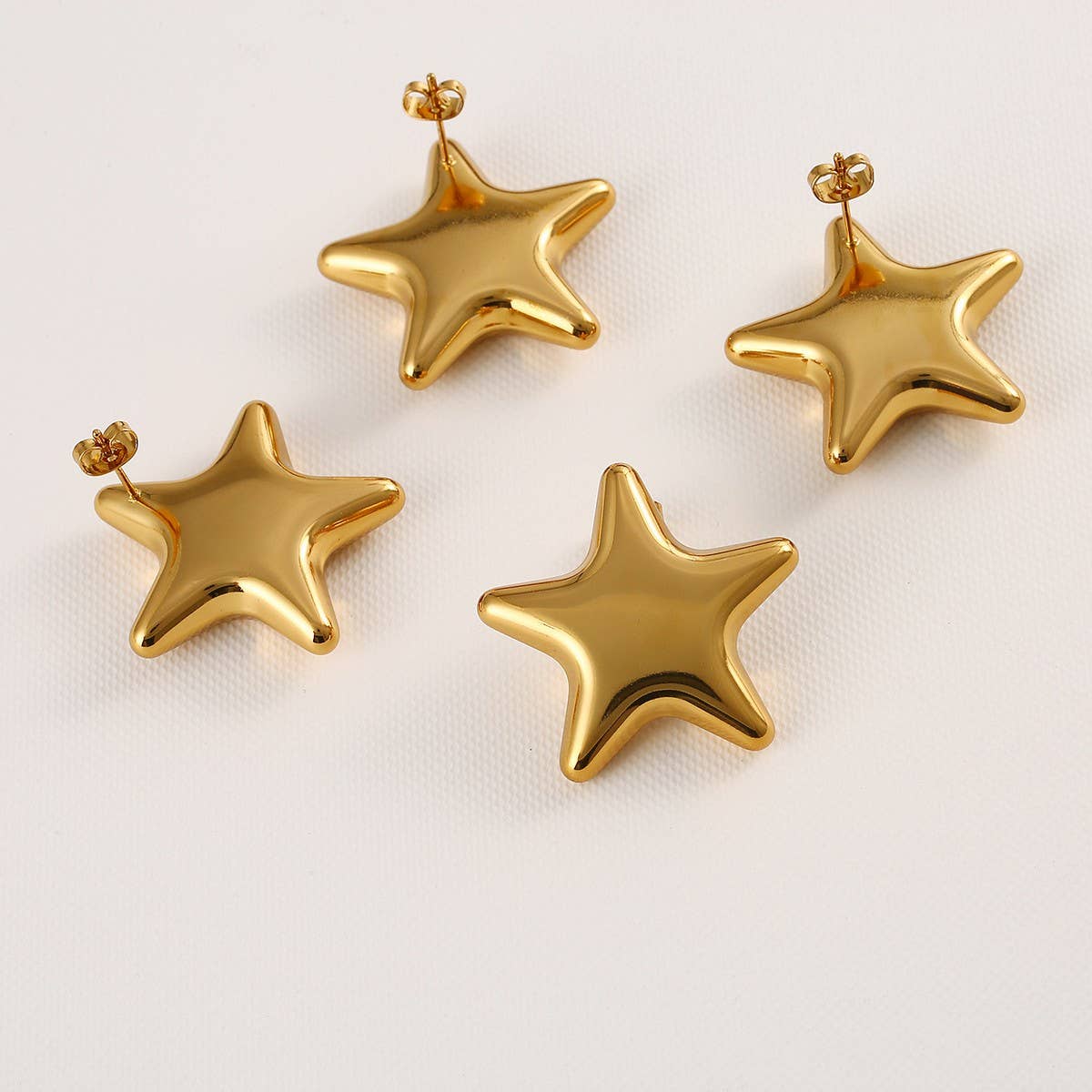 Minimalist Star & Heart Stainless Steel Earrings
