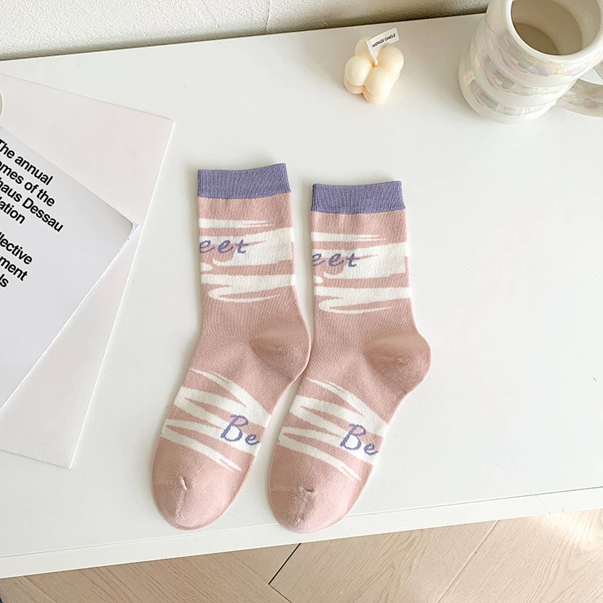 CUTE CARTOON PATTERN PURE COTTON MID-CALF SOCKS