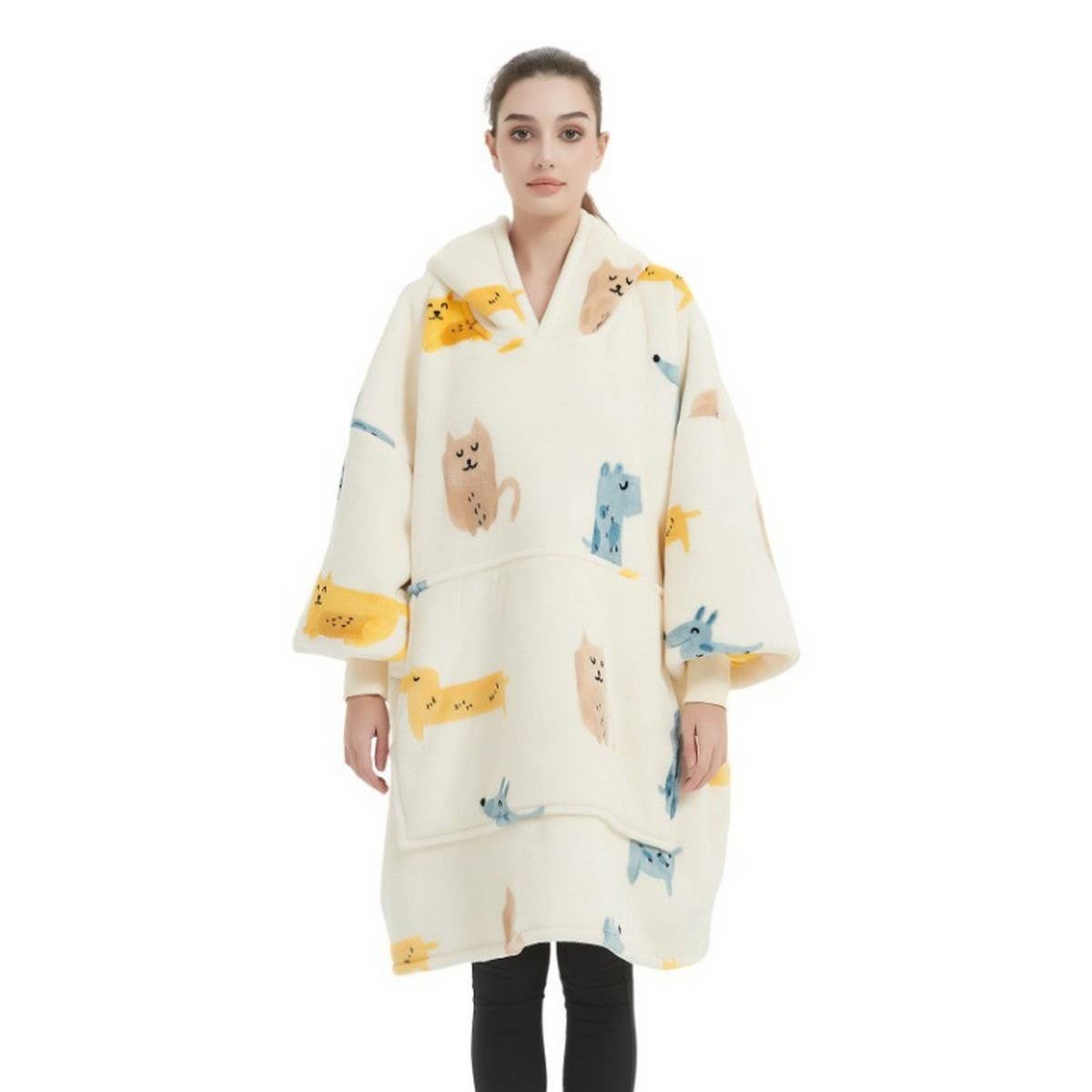 Oversized Cartoon Hoodie Blanket for Adults_CWMM8985
