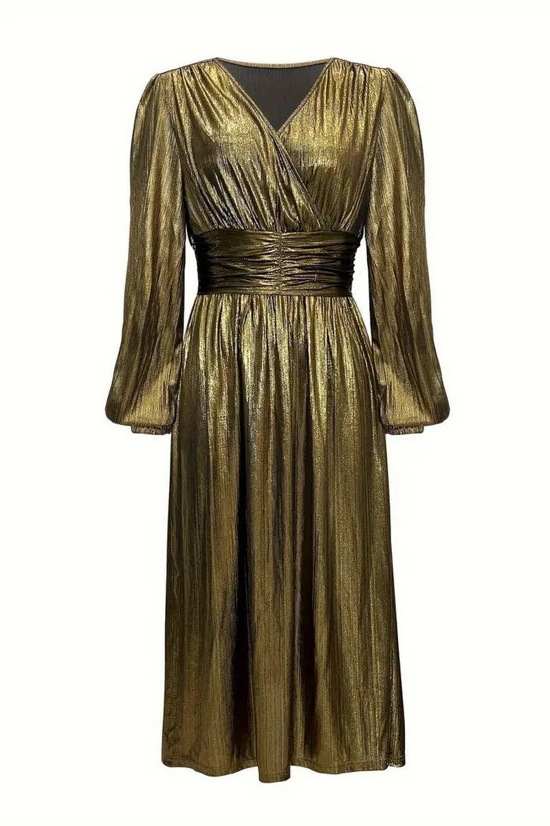 CWDMD5062_ELEGANT AND STYLISH PLEATED SLIT EVENING DRESS