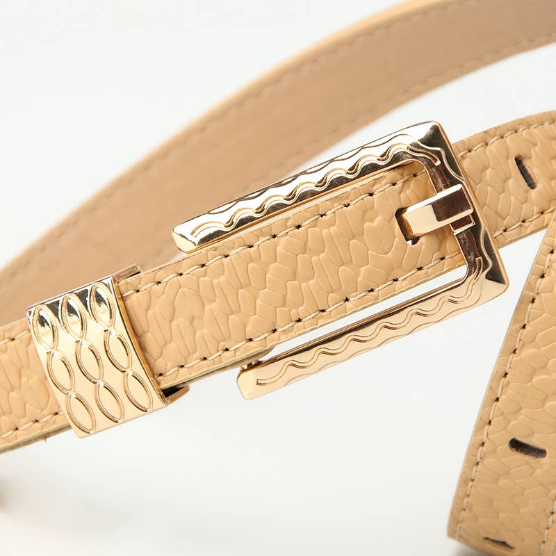 Versatile dopamine-colored women's thin belt