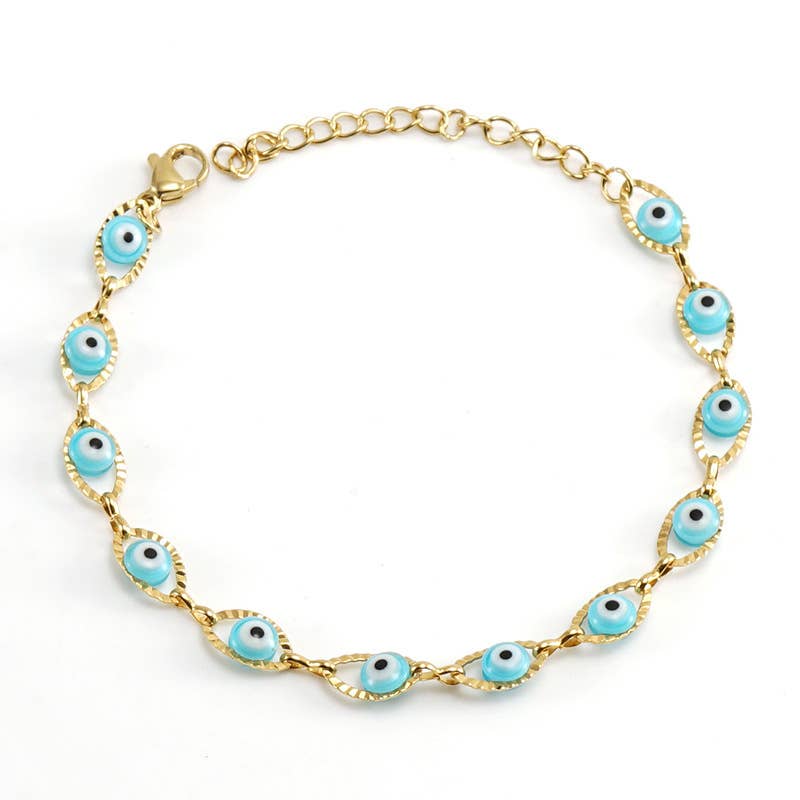 TURKISH DEVIL'S EYE 18K STAINLESS STEEL BRACELET