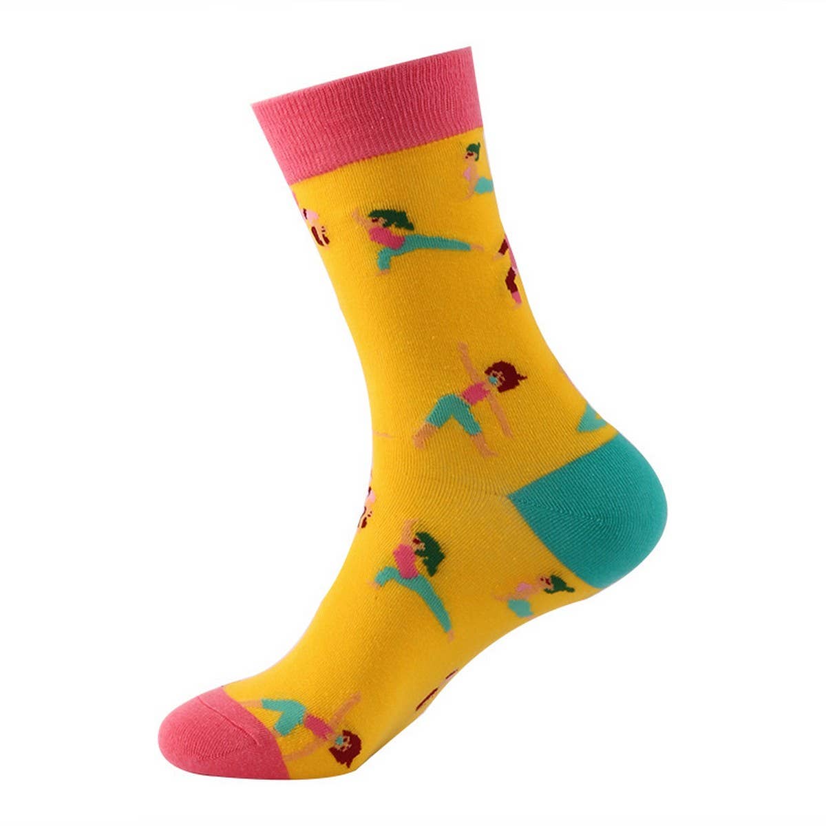 CASUAL GEOMETRIC MID-CALF SOCKS_CWMS1004