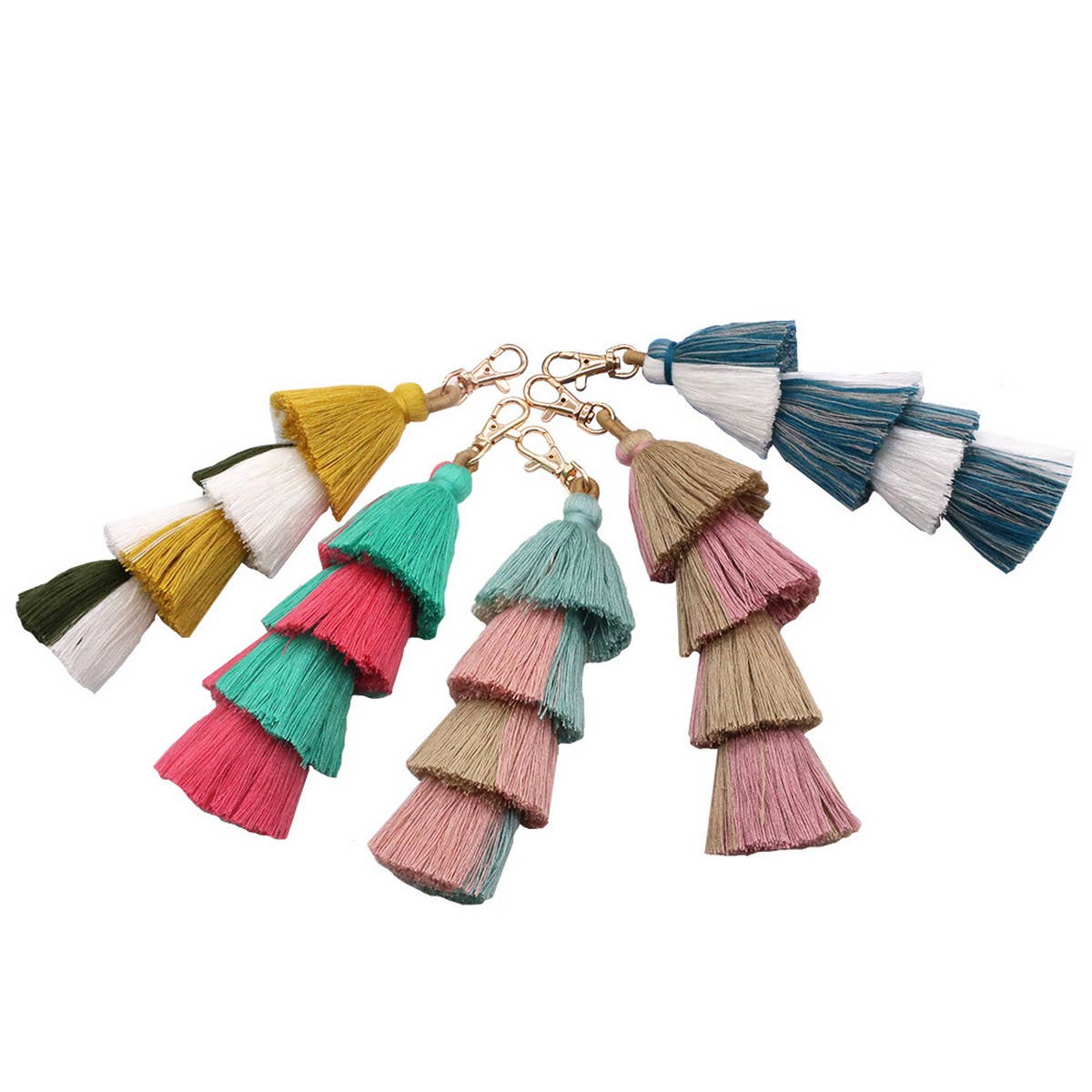MIXED COLOR TASSEL PENDANT KEYCHAIN