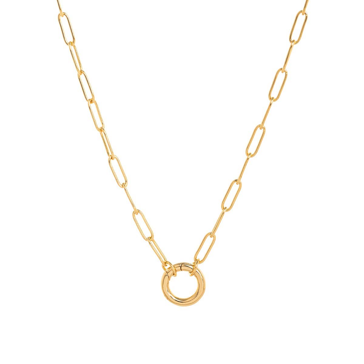 LOOSE RING HEART ROUND PENDANT NECKLACE