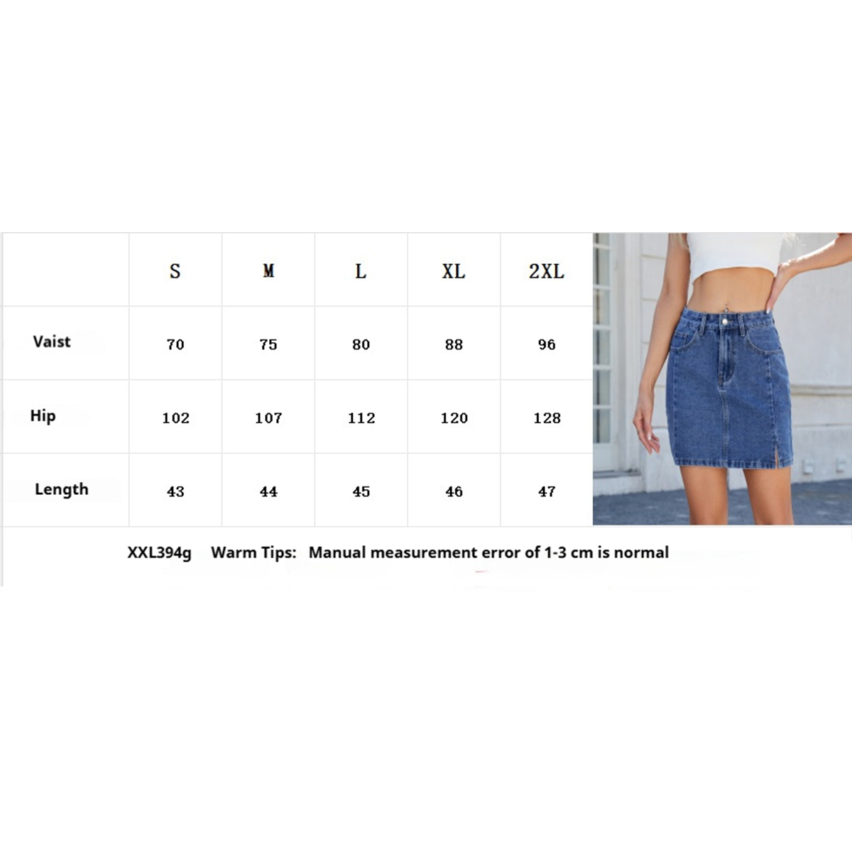 Women?™s Washed Denim Bodycon Skirt with Slit_CWJSK0207