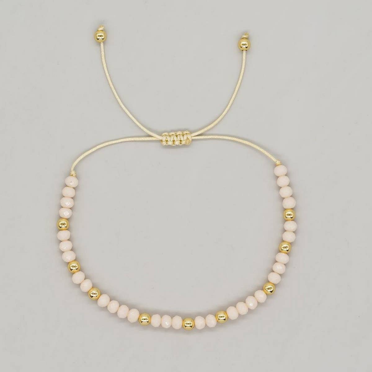 CRYSTAL GOLD BEADED HAND-WOVEN BRACELET