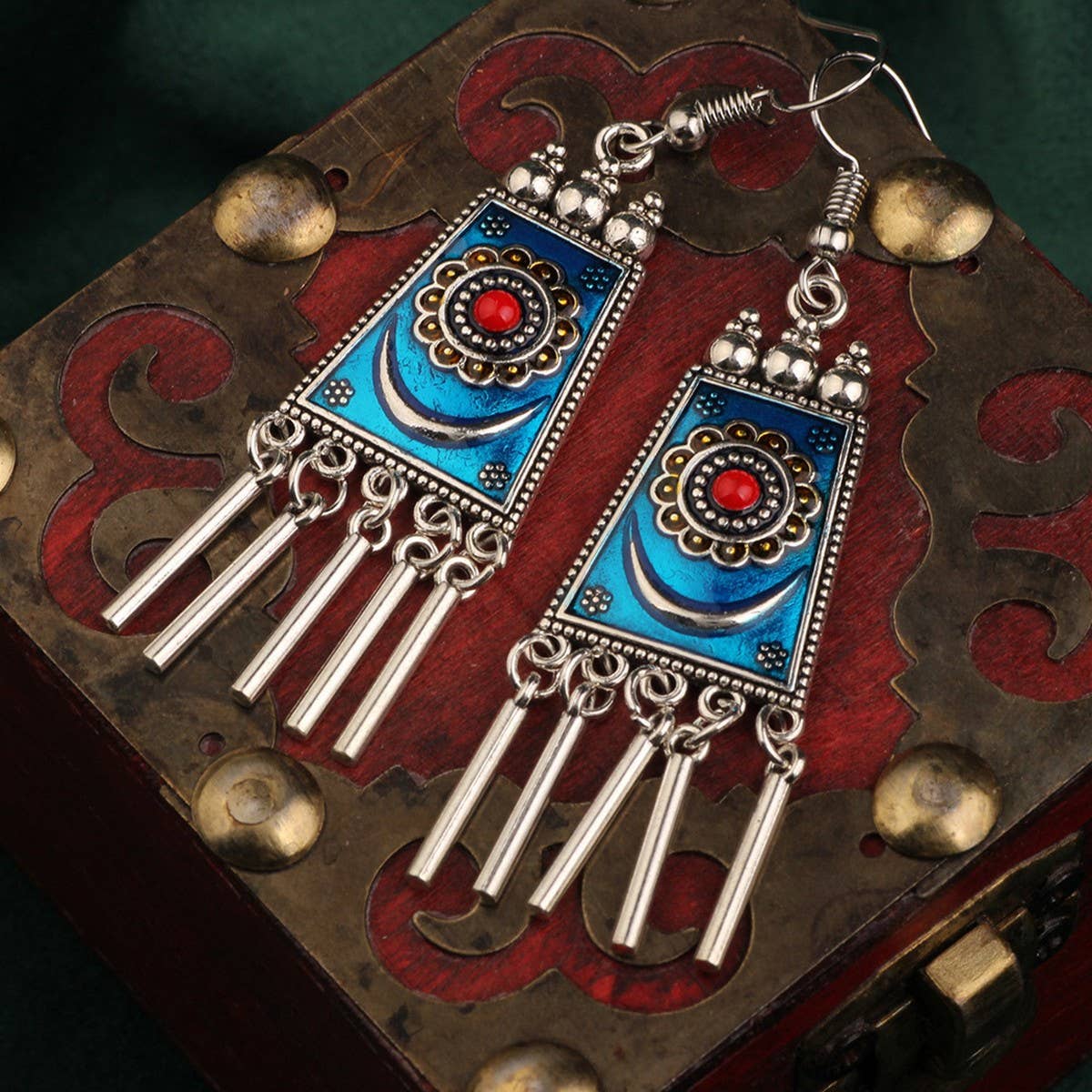 NEW RETRO ETHNIC STYLE LONG TASSEL EARRINGS