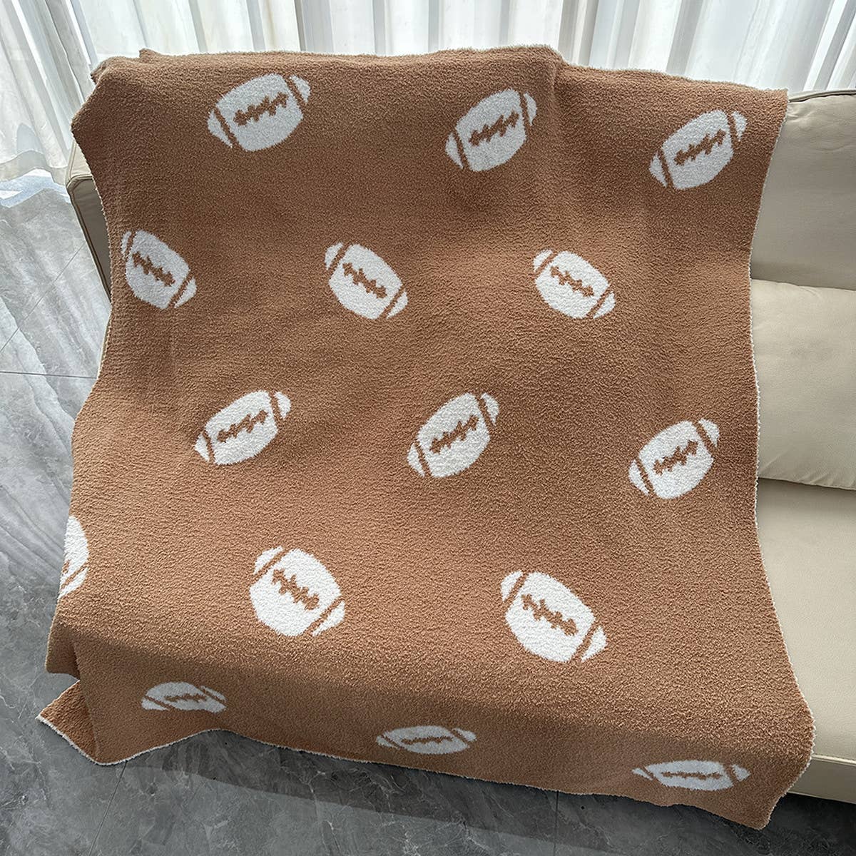BALL BASEBALL PATTERN KNITTED BLANKET_CWMM0315