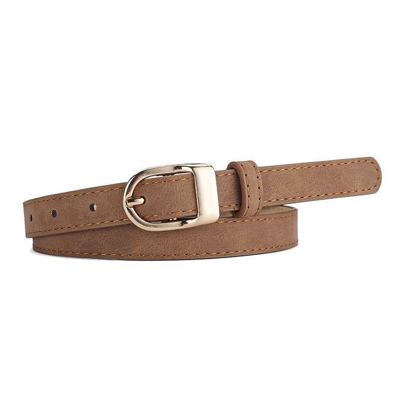 Stylish all-in-one D alloy pin buckle women's belt