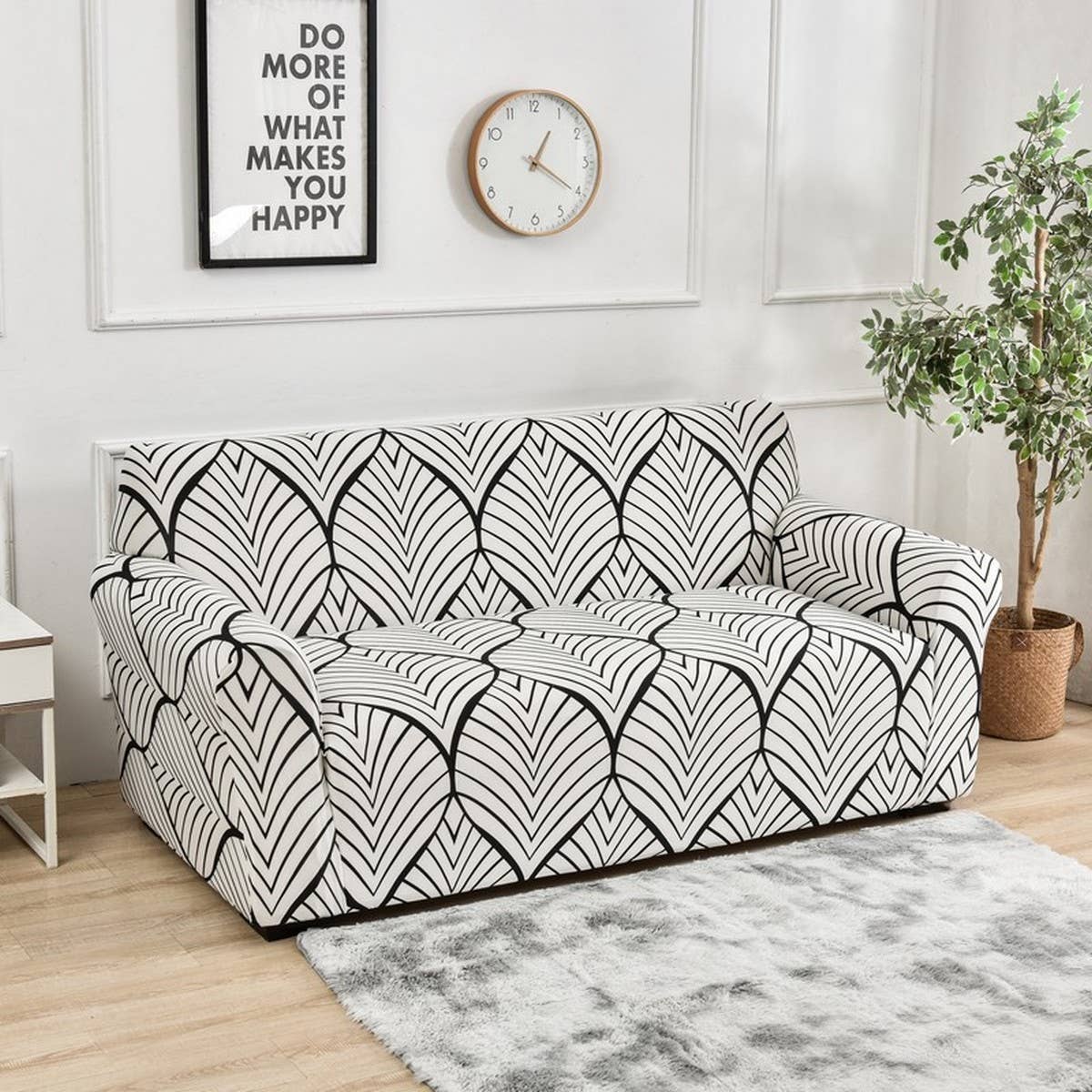Stretch Sofa Cover, Solid Print, All-in-One Fit_CWMM8309