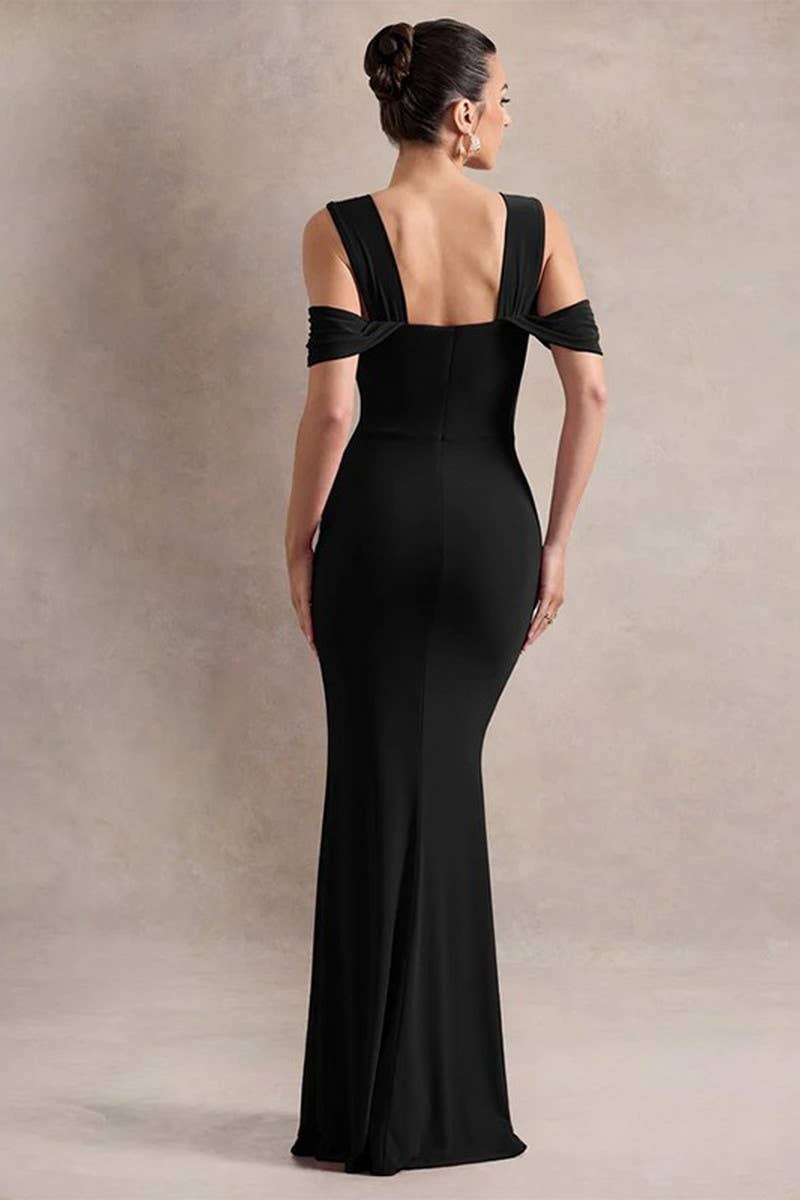 CWDMD5041_SLEEVELESS SPLIT SLIM FIT EVENING GOWN DRESS