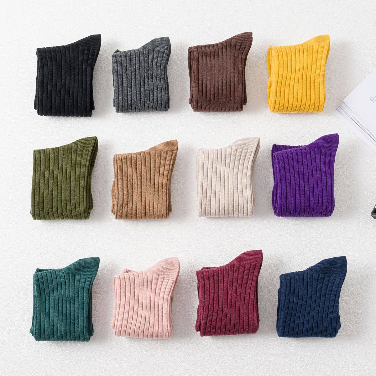 AUTUMN AND WINTER SOLID COLOR MID-CALF SOCKS_CWMS0916