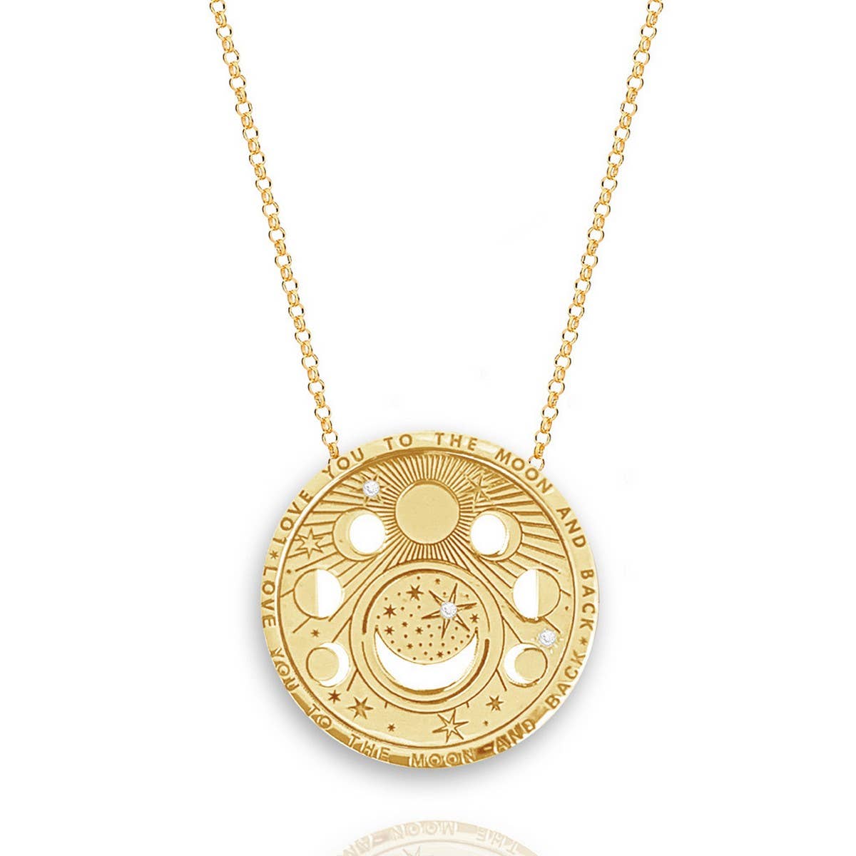 18K Stainless Steel Tarot Pendant Necklace_CWMM3773