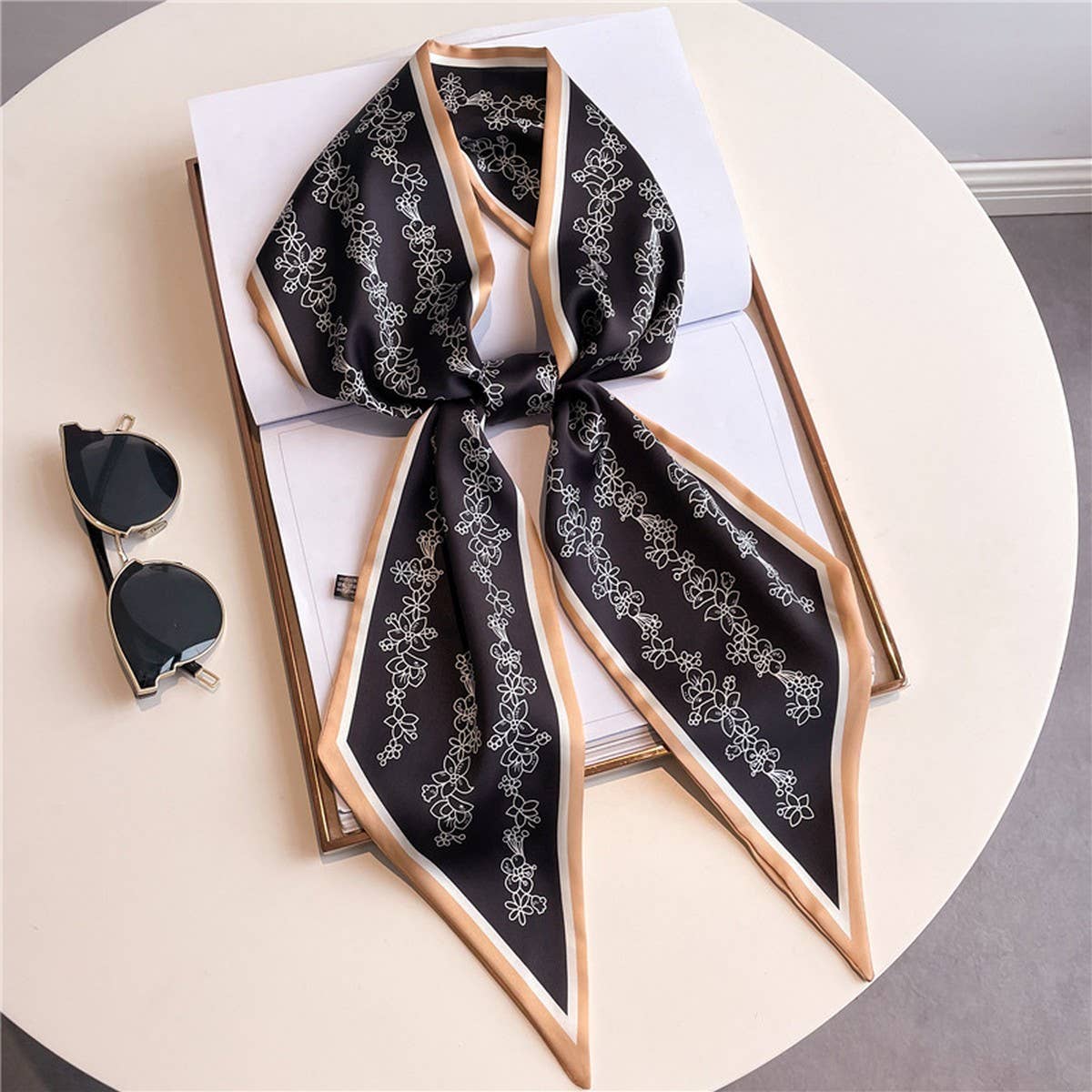 Skinny Silk Scarf for Hair, Neck or Bag Wrap_CWASC1512๐๏ธ