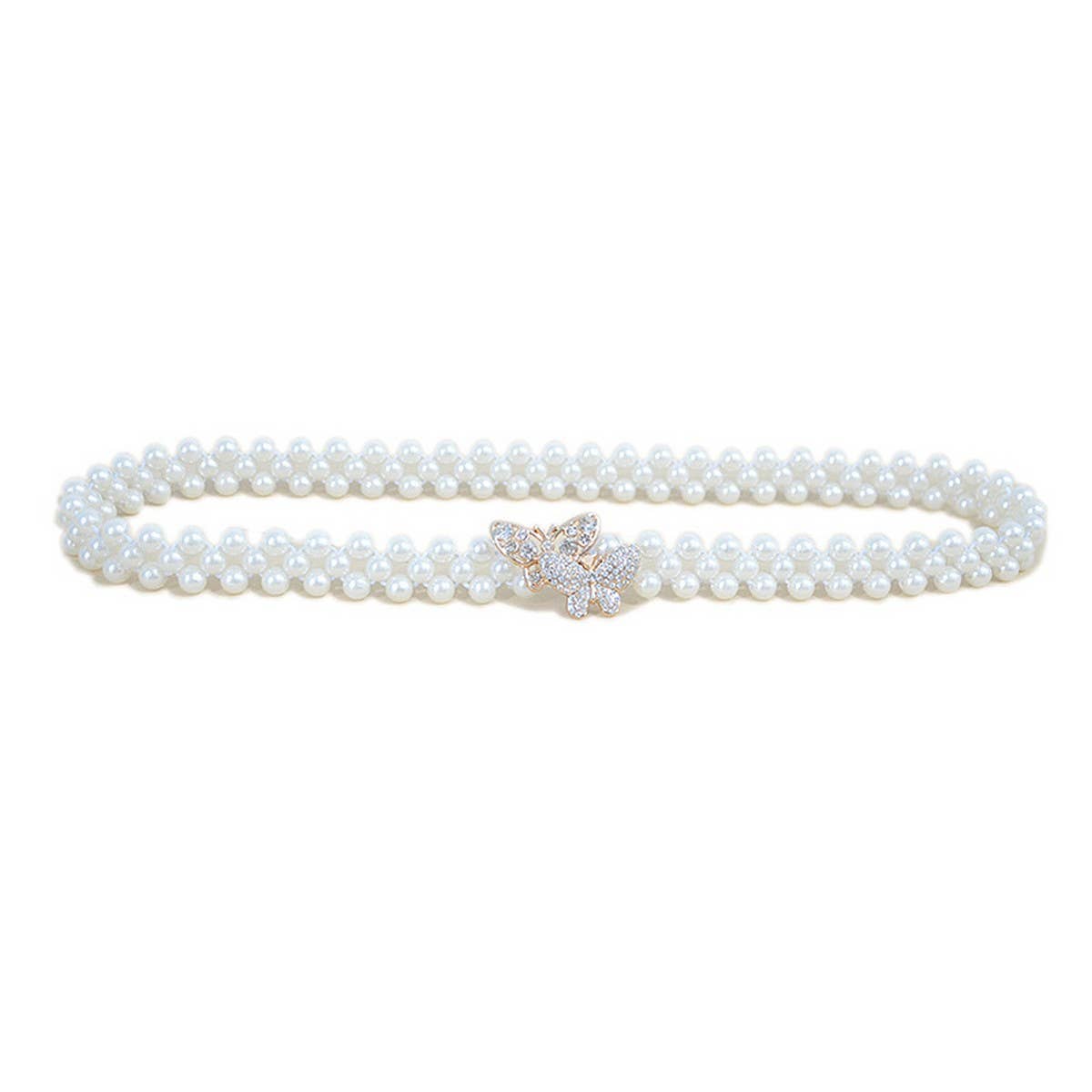 CASUAL BUTTERFLY BUCKLE PEARL WAIST CHAIN_CWABE0503