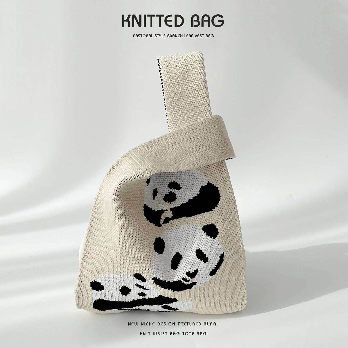 Versatile commuter knit single-shoulder handbag