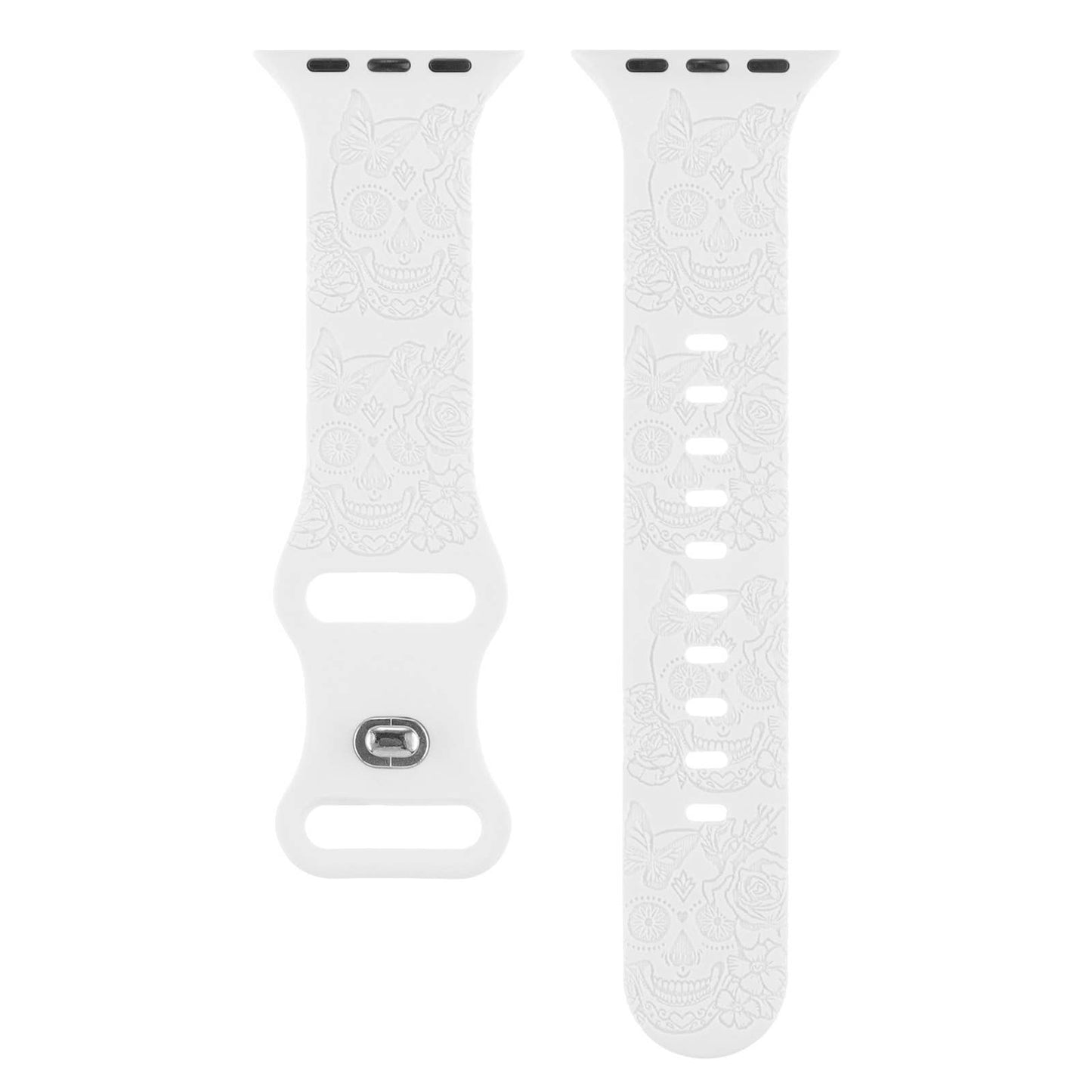 ENGRAVED CHECKERED SILICONE APPLE WATCH9-1 STRAP