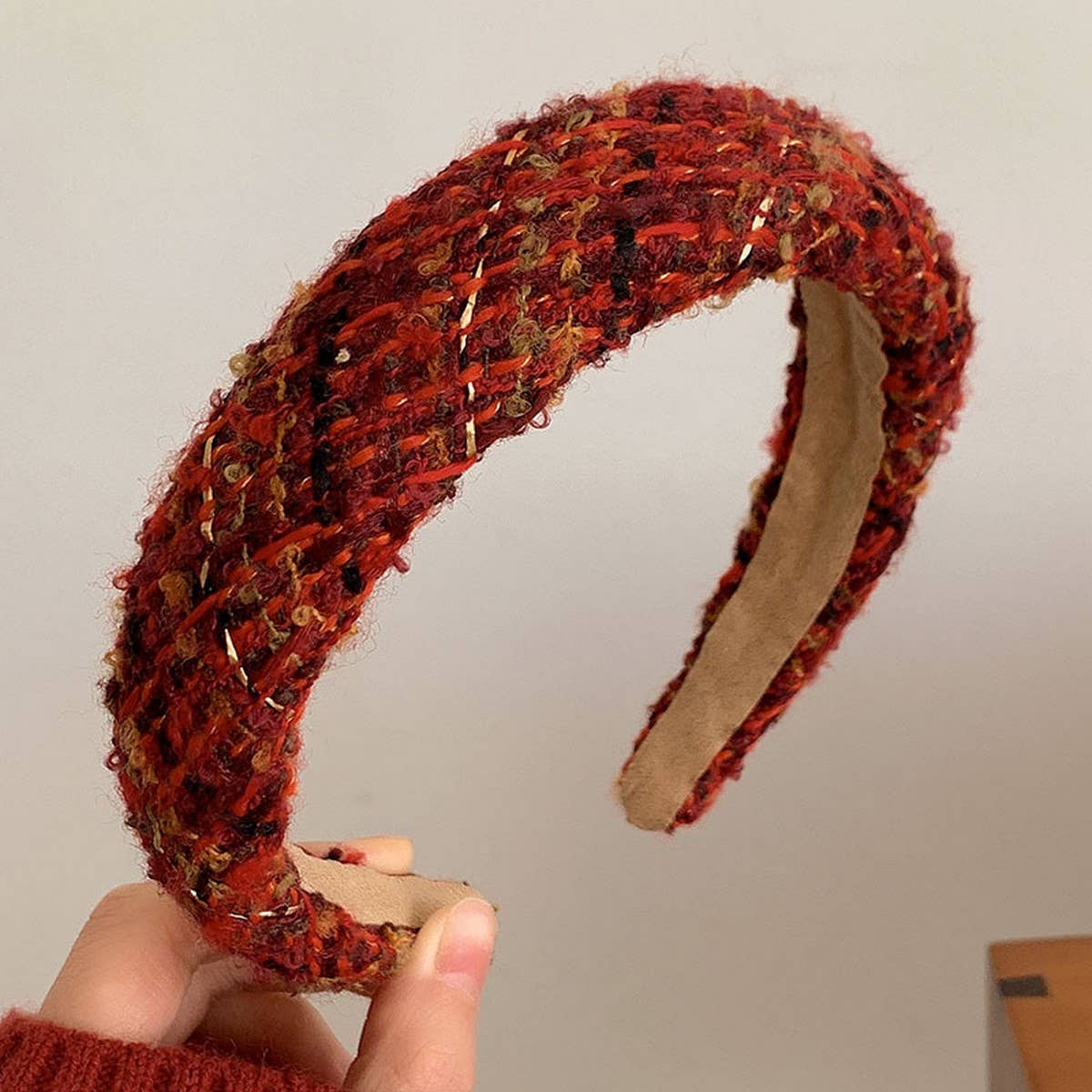 Christmas Red Headband,Retro Elegant Winter Style