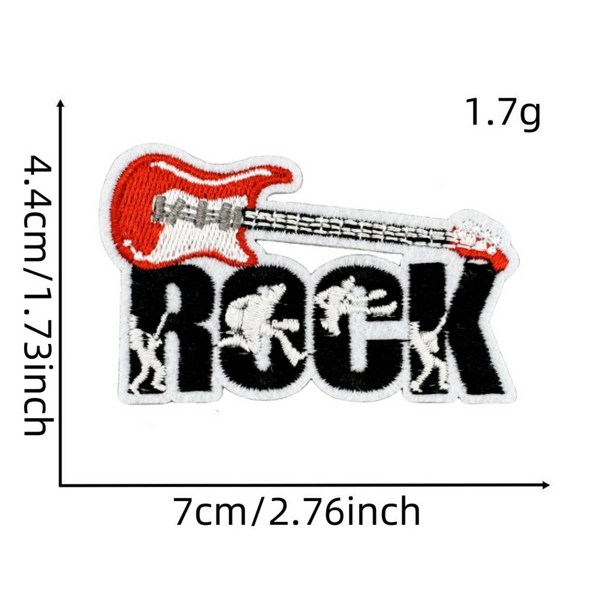 CARTOON BLACK MUSIC SKULL SERIES CLOTH STICKER_CWMM4050