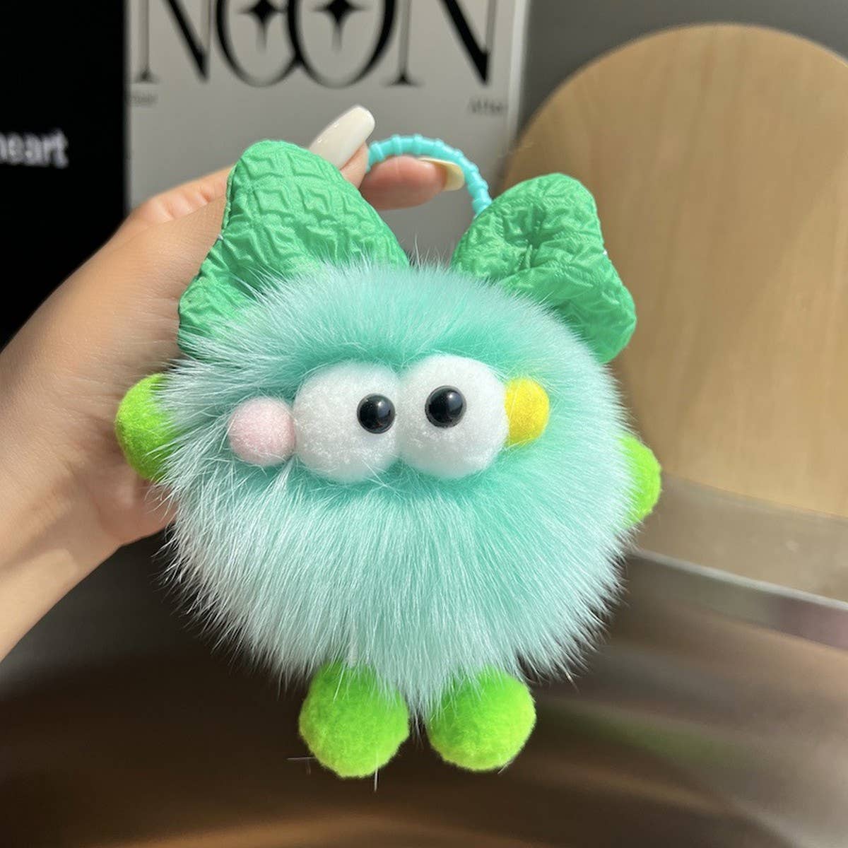 CUTE BOWKNOT BIG EYES CAR KEYCHAIN PLUSH PENDANT