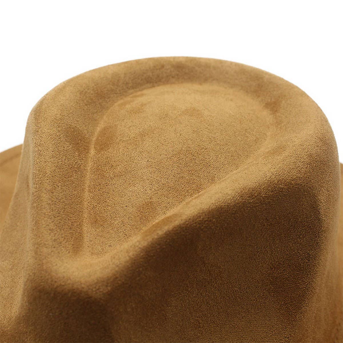 SUEDE HAT WITH LEATHER BELT WESTERN COWBOY HAT_CWAH2513