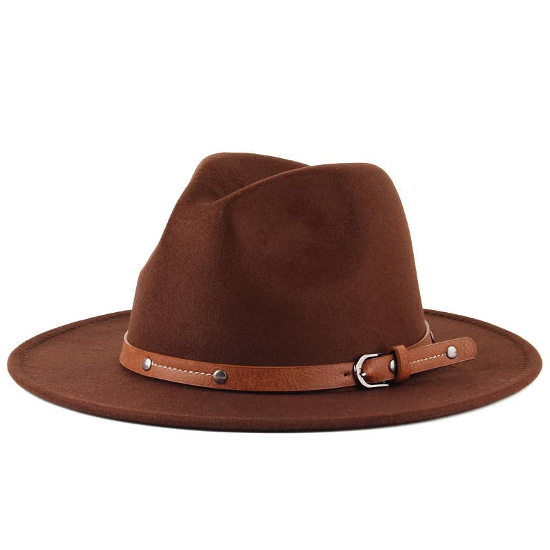 SOLID ENGLISH WOOLEN FLAT JAZZ TOP HAT