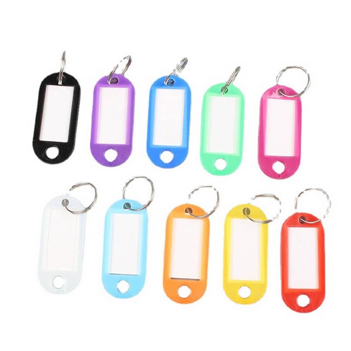 100 PACK COLORFUL STURDY PLASTIC KEYCHAIN CHARMS_CWMM2074