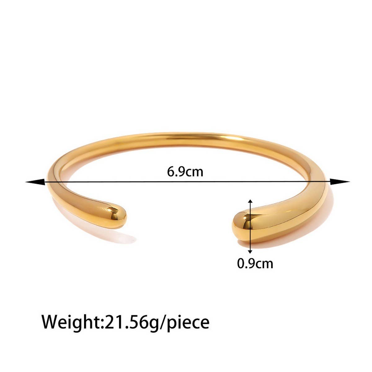 18K Gold Polished Open Cuff in Titanium_CWAJE4643